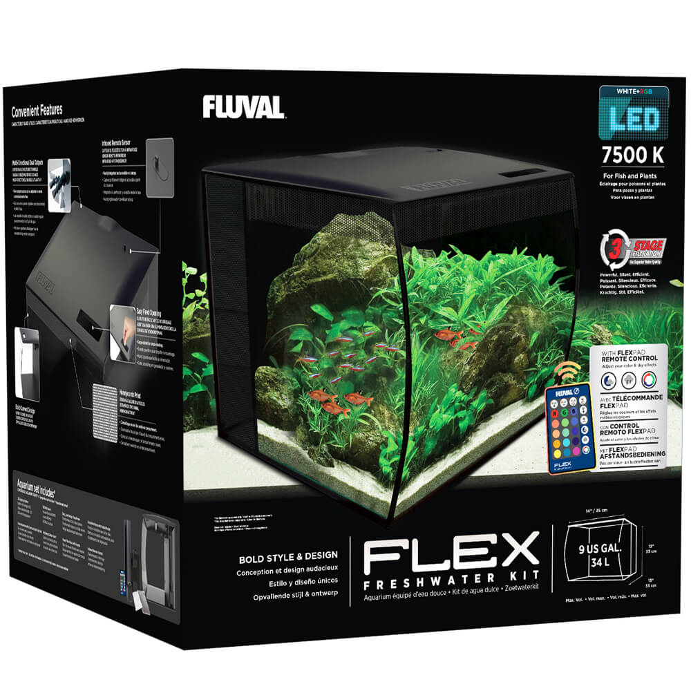 Fluval Flex 34L Aquarium Kit #15004 Black